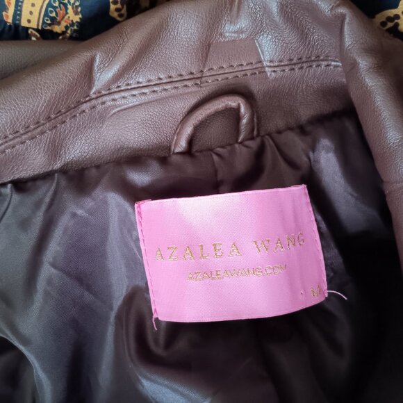 Women's Chocolate Brown Mousse Faux Leather Jacket - Picture 7 of 12